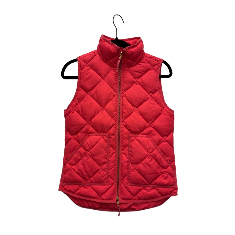 J Crew Pink Zip Sleeveless Puffer‎ Vest Stand Collar XXS